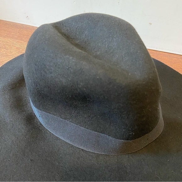 Banana Republic | Black Wool Fedora Hat Size Medium/Large - Picture 4 of 7